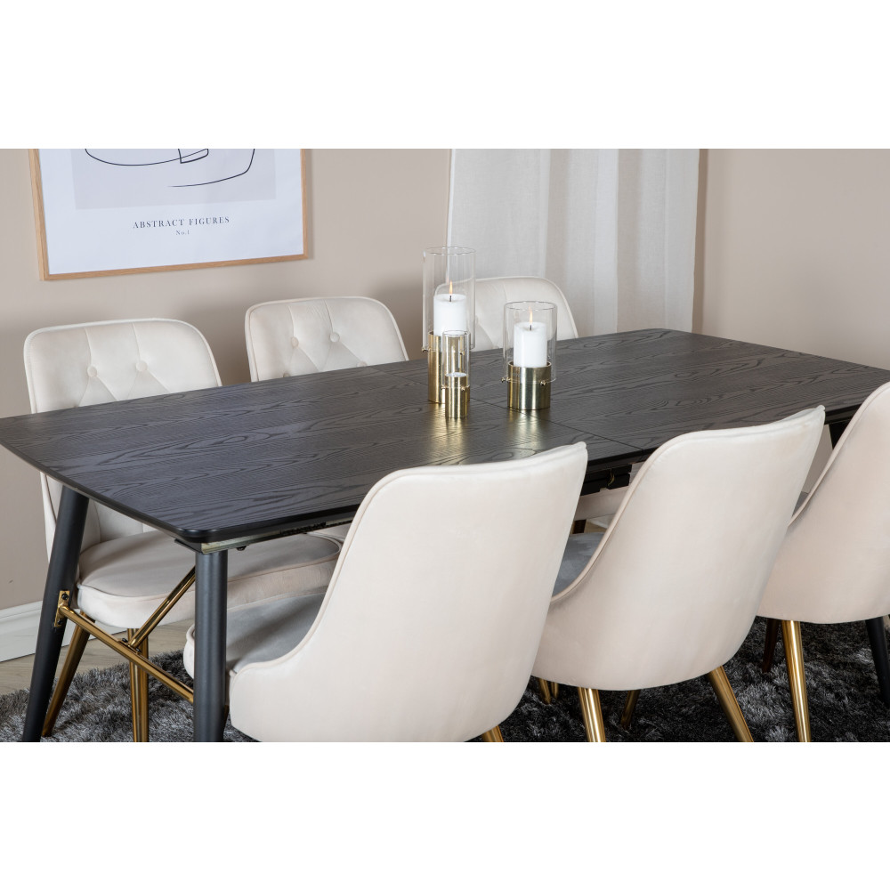 Produktbild för Gold Matbord med Velvet Deluxe Stolarna