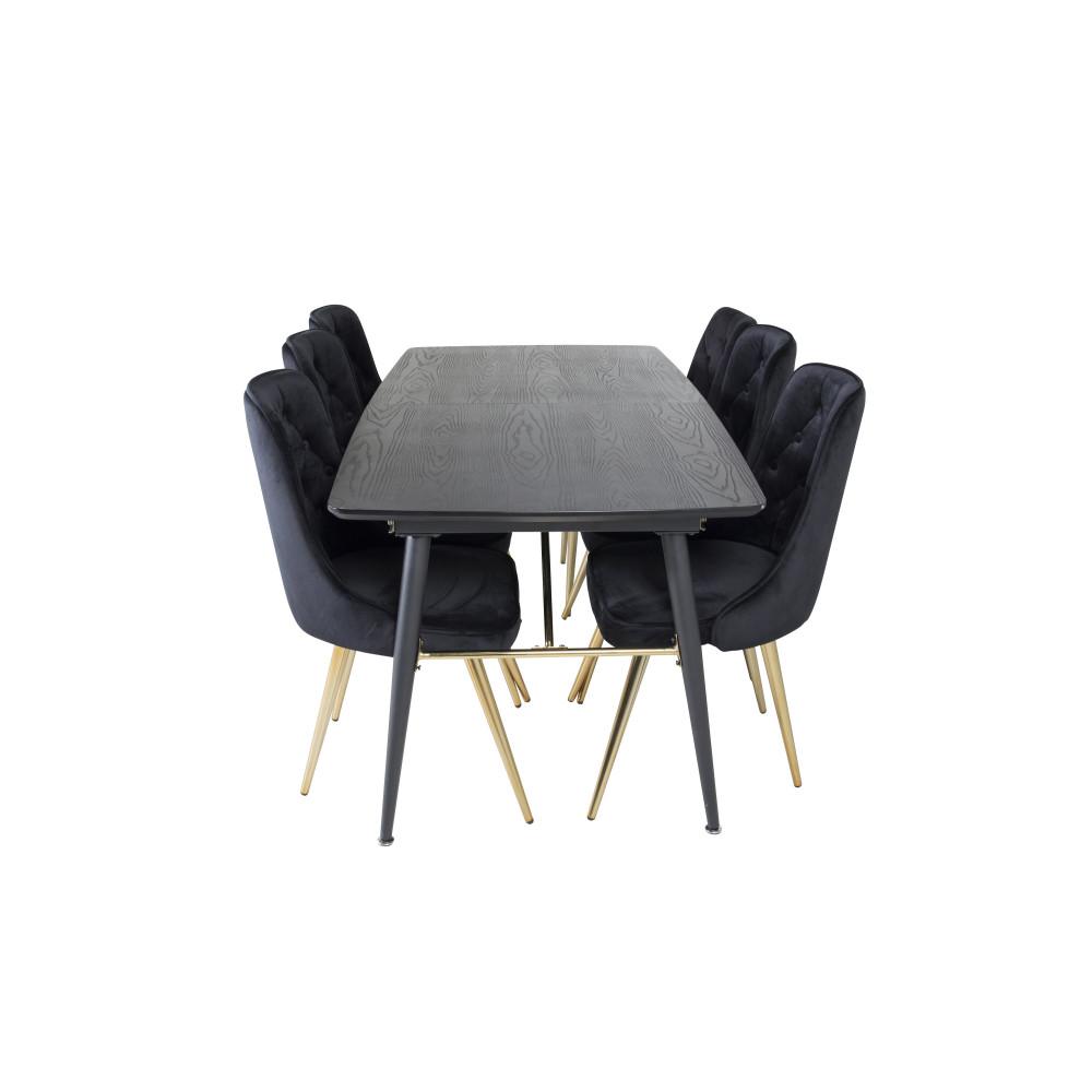 Produktbild för Gold Matbord med Velvet Deluxe Stolarna