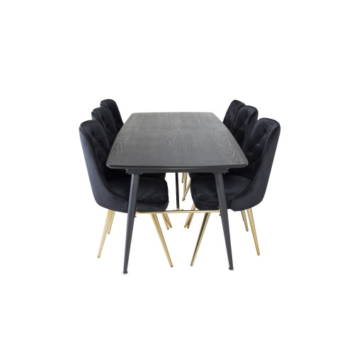 Venture Home Gold Matbord med Velvet Deluxe Stolarna