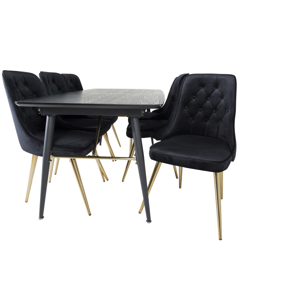Produktbild för Gold Matbord med Velvet Deluxe Stolarna