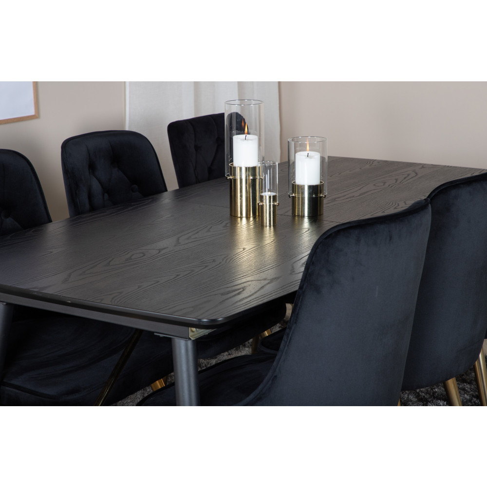 Produktbild för Gold Matbord med Velvet Deluxe Stolarna