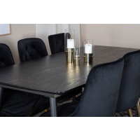 Produktbild för Gold Matbord med Velvet Deluxe Stolarna