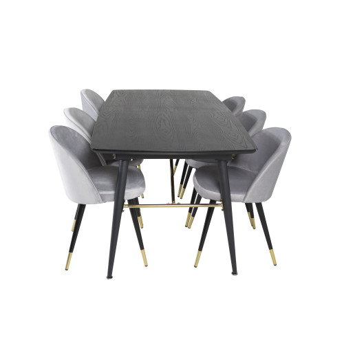 Venture Home Gold Matbord med Velvet Stolarna