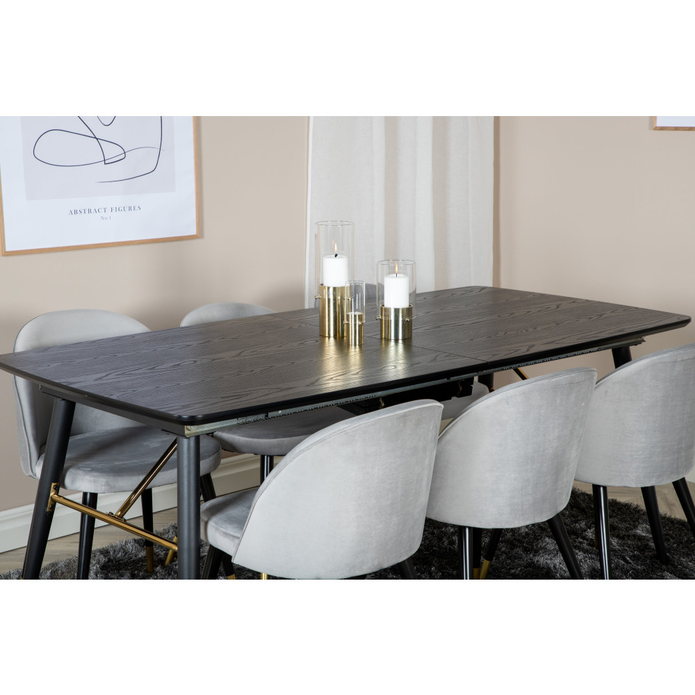 Produktbild för Gold Matbord med Velvet Stolarna