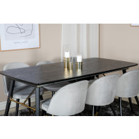 Produktbild för Gold Matbord med Velvet Stolarna