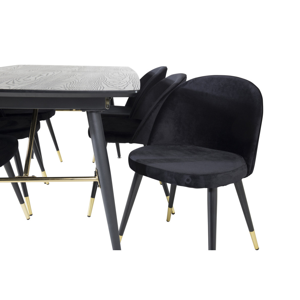 Produktbild för Gold Matbord med Velvet Stolarna