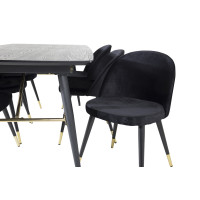 Produktbild för Gold Matbord med Velvet Stolarna