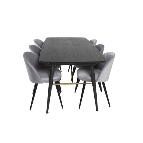 Venture Home Gold Matbord med Velvet Stolarna