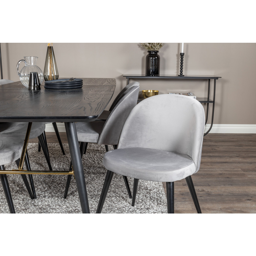 Produktbild för Gold Matbord med Velvet Stolarna