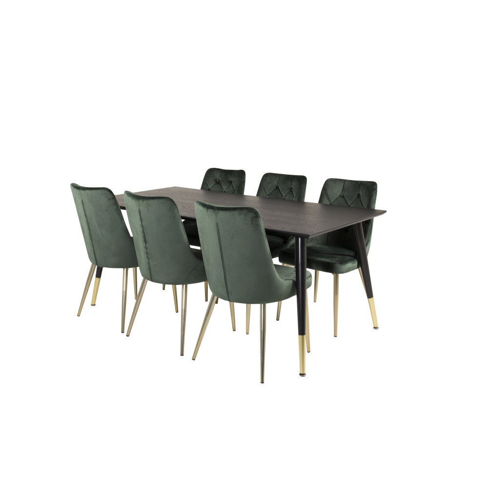 Produktbild för Dipp Matbord med Velvet Deluxe Stolarna