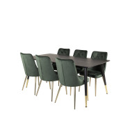 Produktbild för Dipp Matbord med Velvet Deluxe Stolarna
