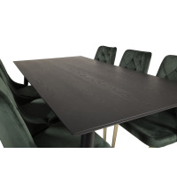 Produktbild för Dipp Matbord med Velvet Deluxe Stolarna