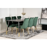 Produktbild för Dipp Matbord med Velvet Deluxe Stolarna