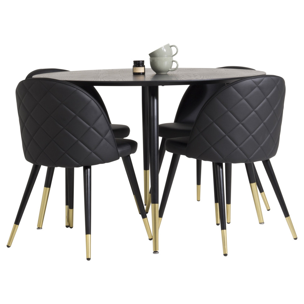 Produktbild för Dipp Matbord med Velvet Stolarna