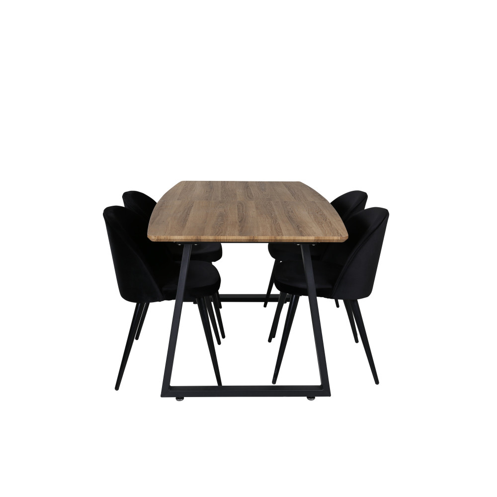 Produktbild för Inca Matbord med Velvet Stolarna