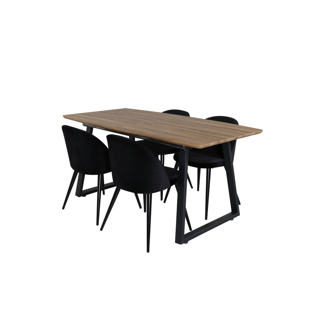 Produktbild för Inca Matbord med Velvet Stolarna
