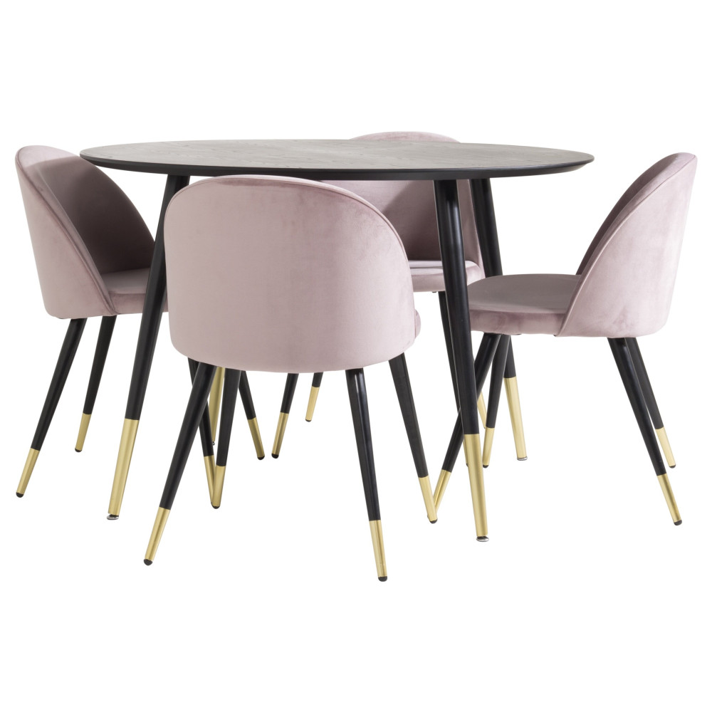 Produktbild för Dipp Matbord med Velvet Stolarna