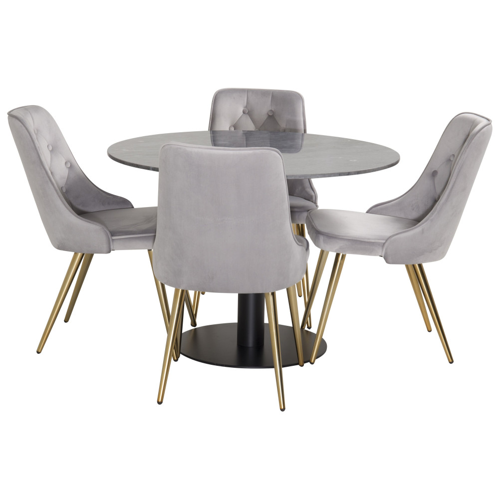 Produktbild för Estelle Matbord med Velvet Deluxe Stolarna