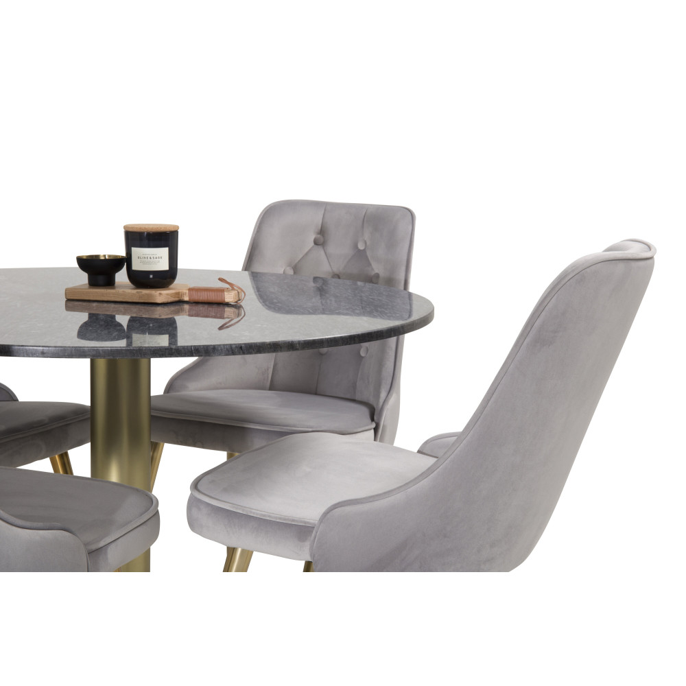 Produktbild för Estelle Matbord med Velvet Deluxe Stolarna