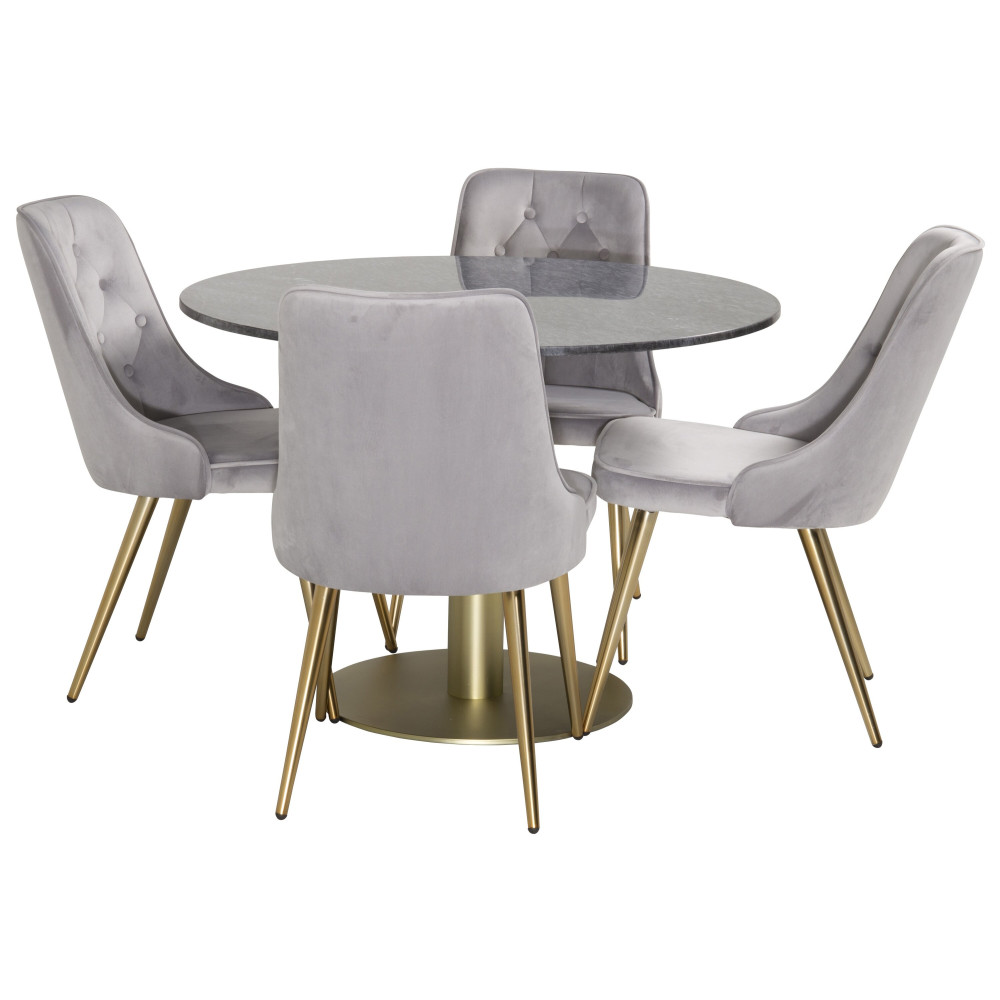 Produktbild för Estelle Matbord med Velvet Deluxe Stolarna