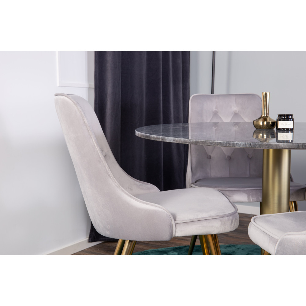 Produktbild för Estelle Matbord med Velvet Deluxe Stolarna