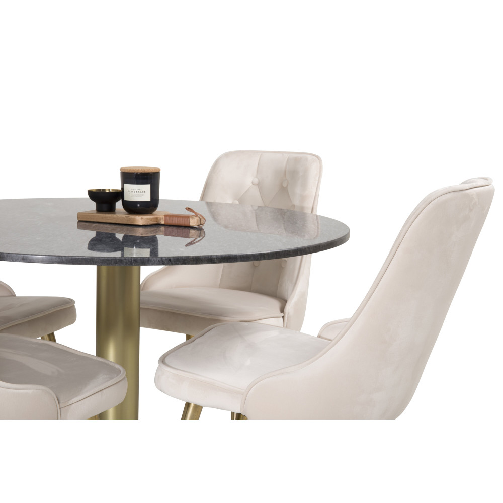 Produktbild för Estelle Matbord med Velvet Deluxe Stolarna