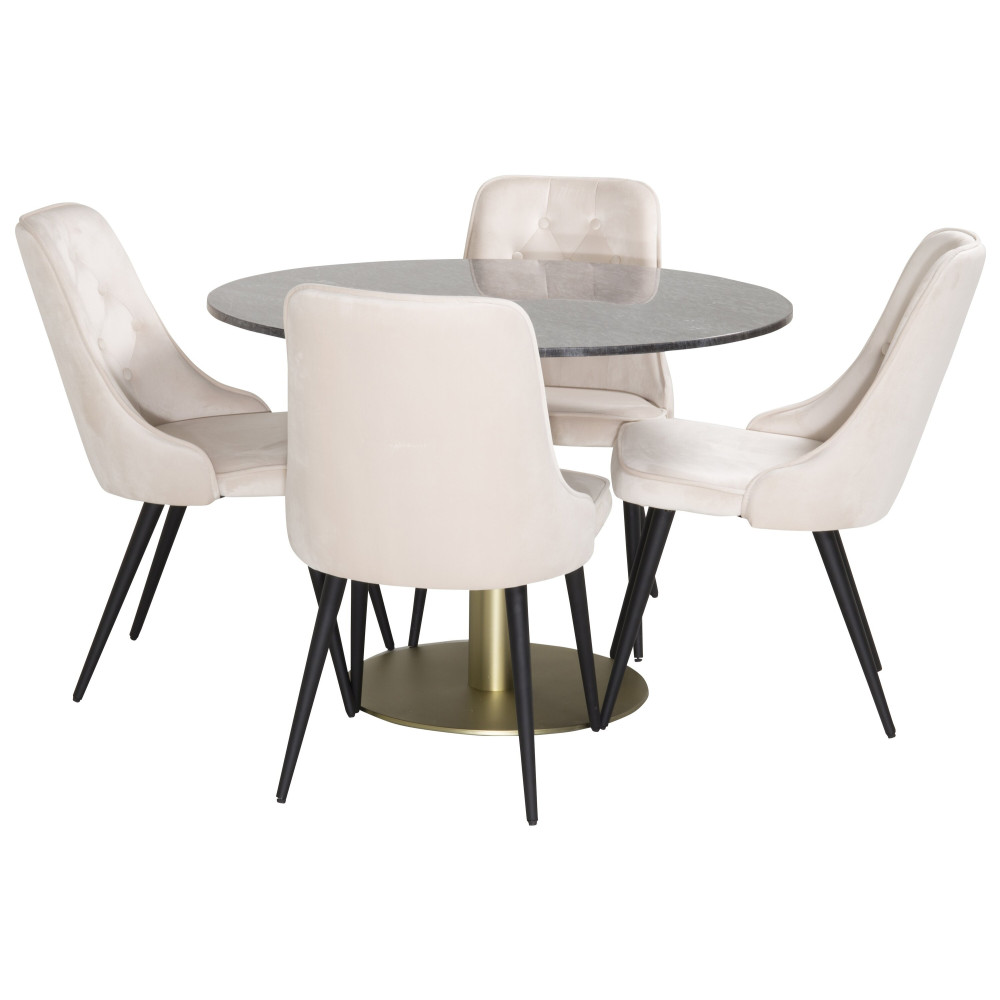 Produktbild för Estelle Matbord med Velvet Deluxe Stolarna