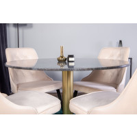 Produktbild för Estelle Matbord med Velvet Deluxe Stolarna