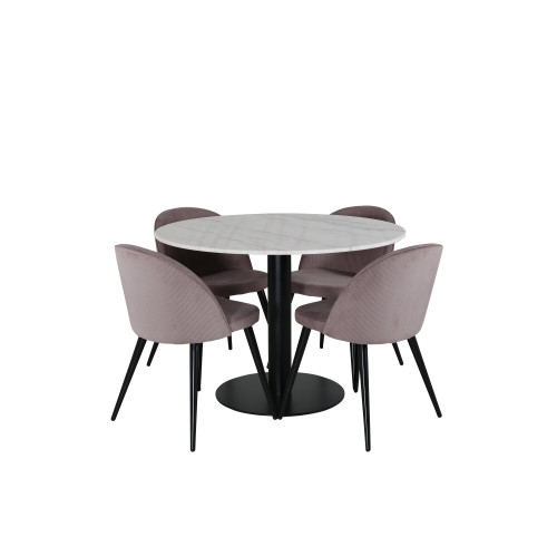 Venture Home Estelle Matbord med Velvet Stolarna