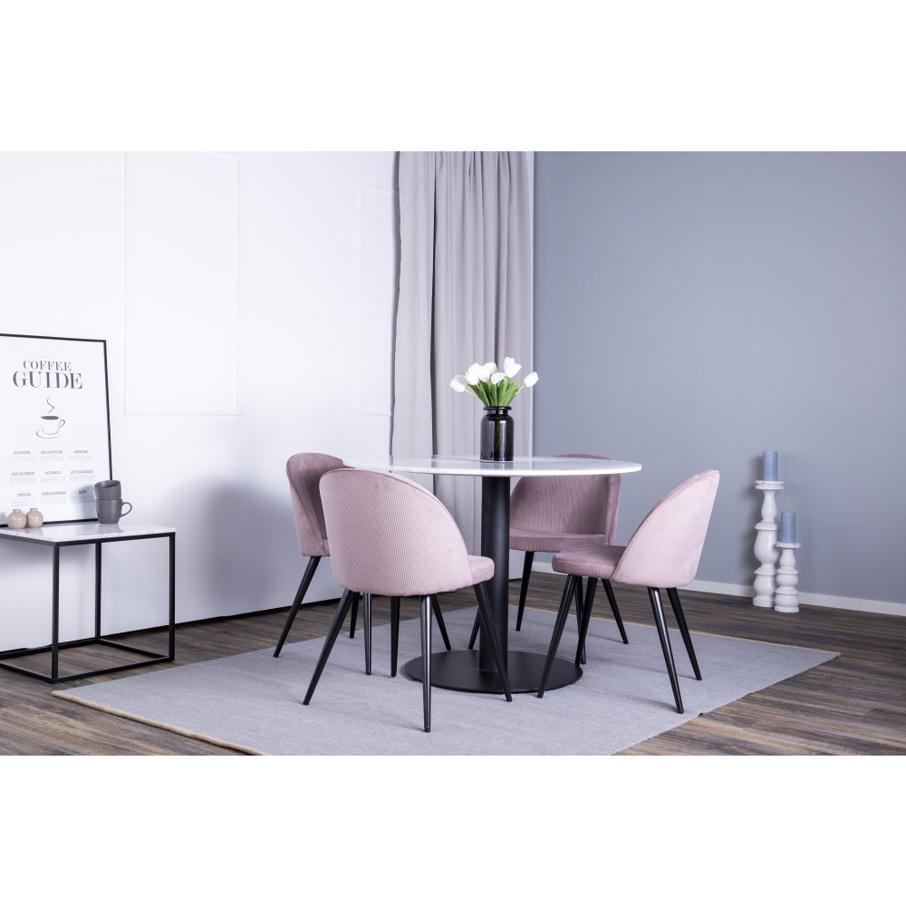 Produktbild för Estelle Matbord med Velvet Stolarna