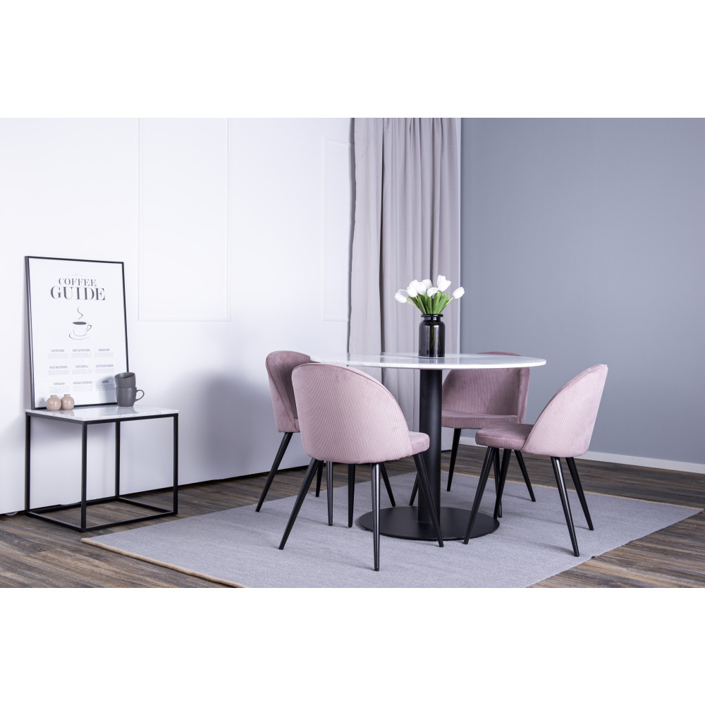 Produktbild för Estelle Matbord med Velvet Stolarna