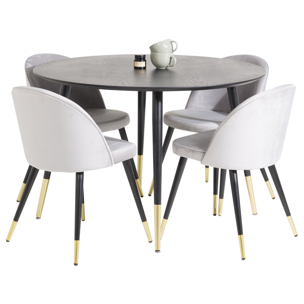 Produktbild för Dipp Matbord med Velvet Stolarna