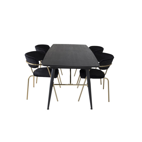 Venture Home Gold Matbord med Arrow Stolarna