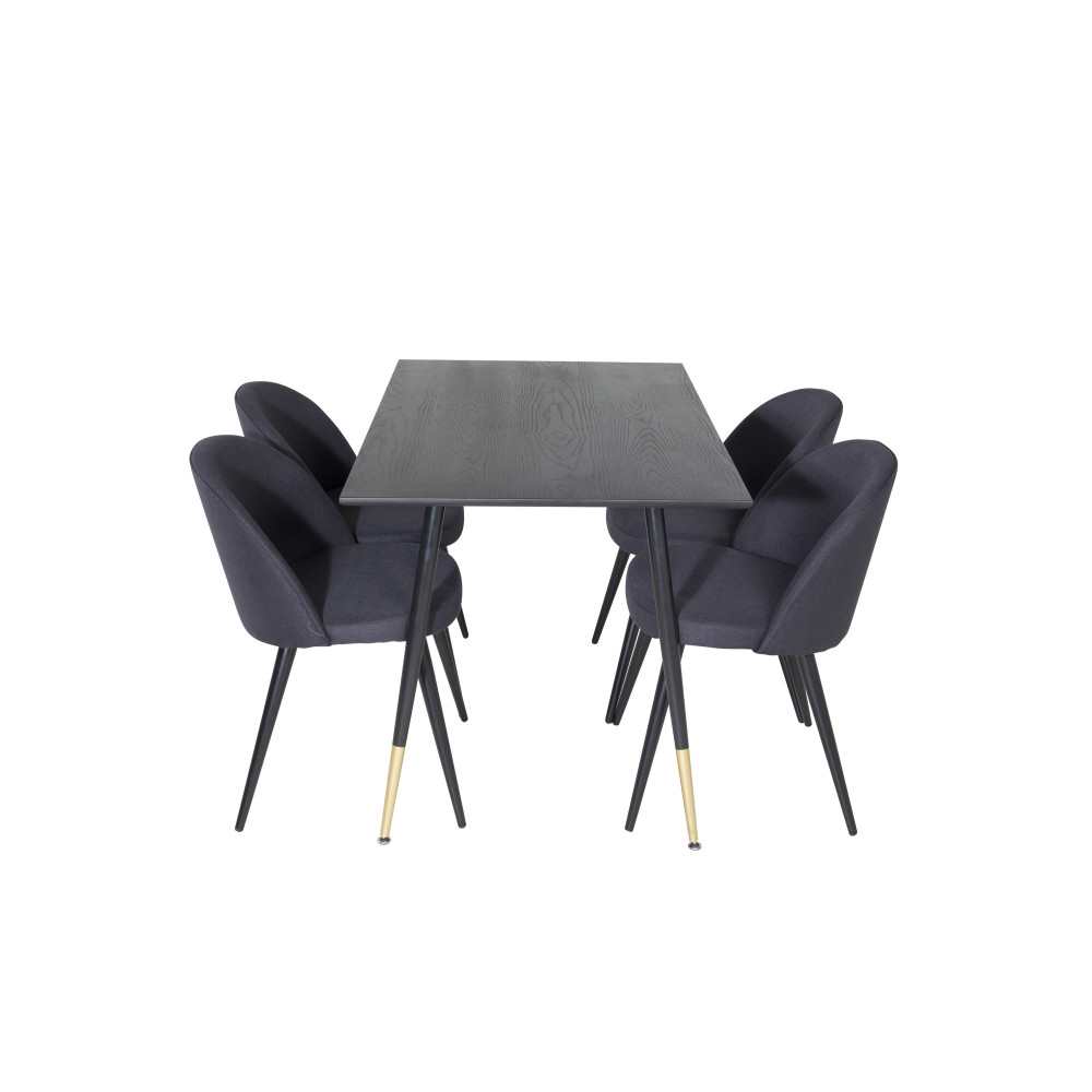 Produktbild för Dipp Matbord med Velvet Stolarna