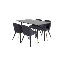 Produktbild för Dipp Matbord med Velvet Stolarna