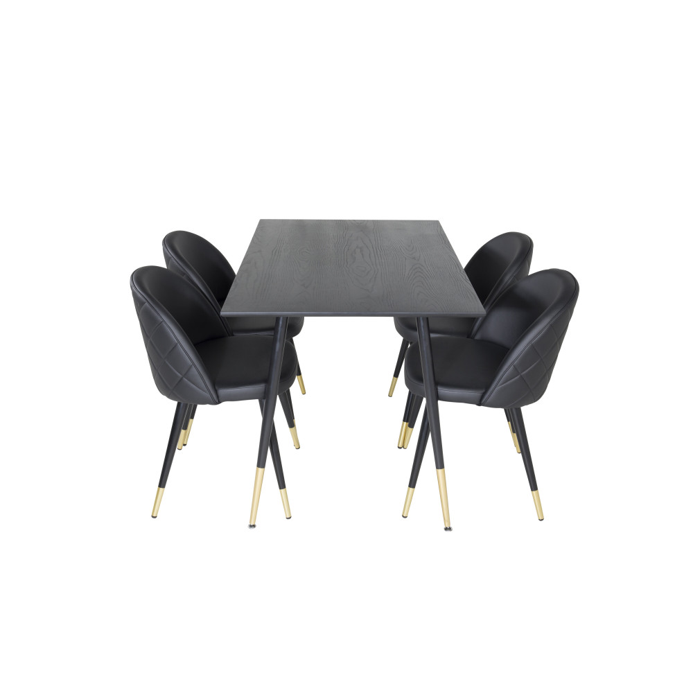 Produktbild för Dipp Matbord med Velvet Stolarna