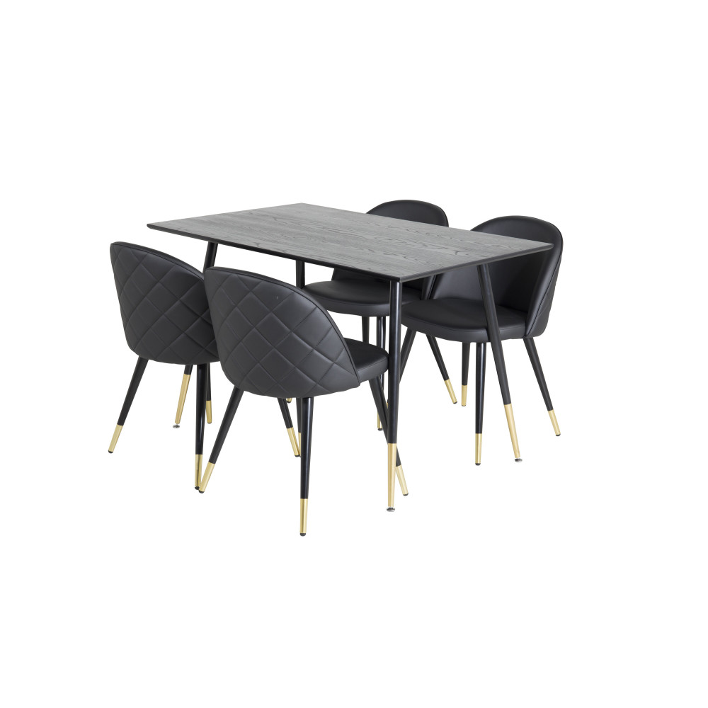 Produktbild för Dipp Matbord med Velvet Stolarna