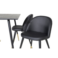 Produktbild för Dipp Matbord med Velvet Stolarna