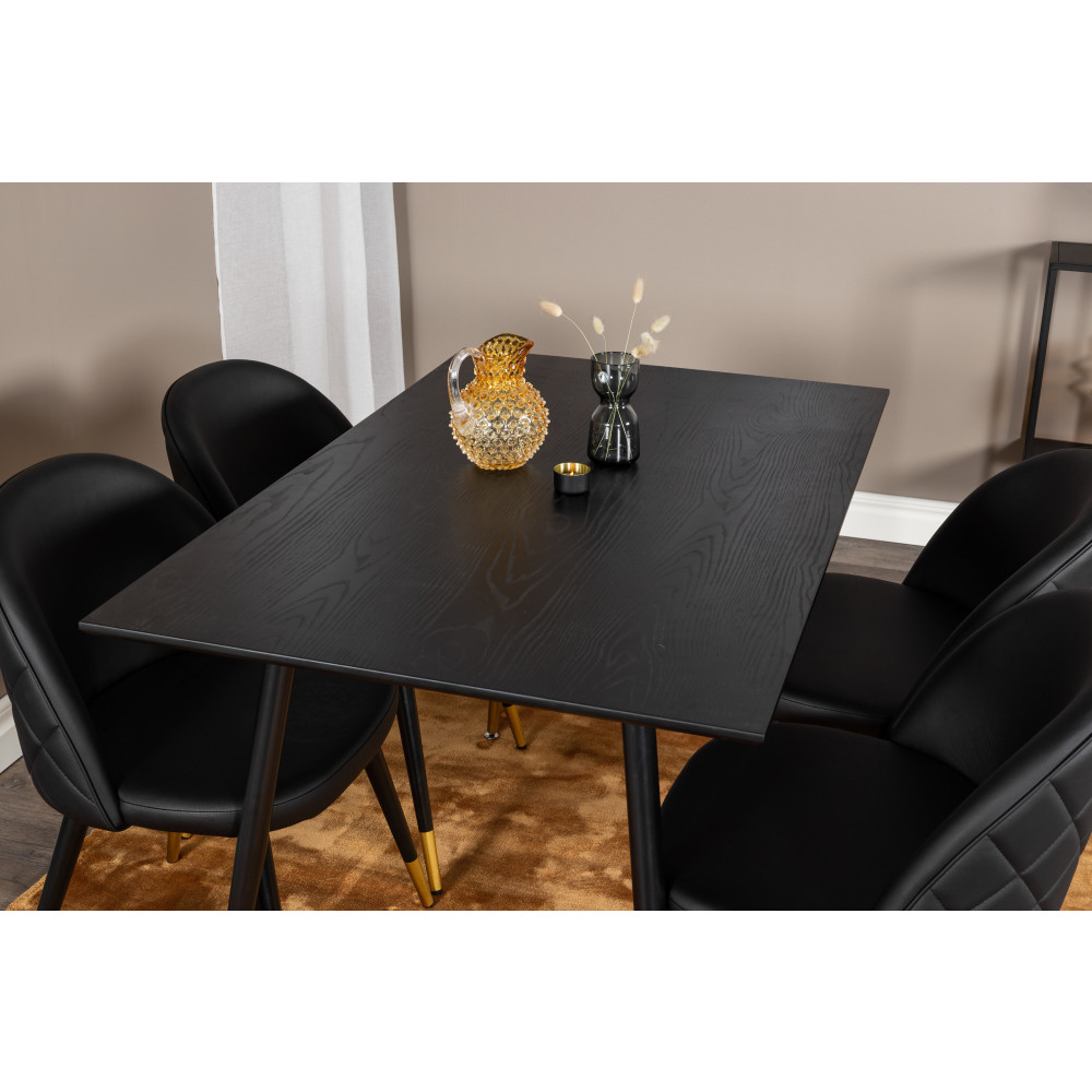 Produktbild för Dipp Matbord med Velvet Stolarna