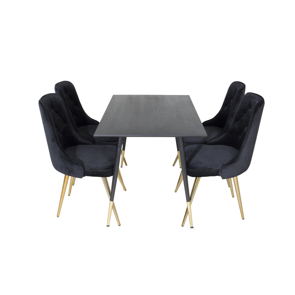 Produktbild för Dipp Matbord med Velvet Deluxe Stolarna