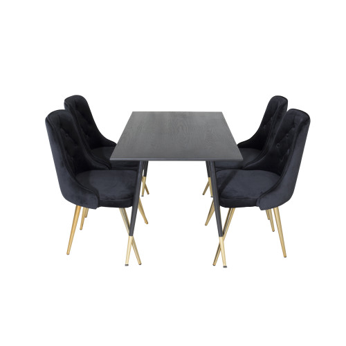 Venture Home Dipp Matbord med Velvet Deluxe Stolarna