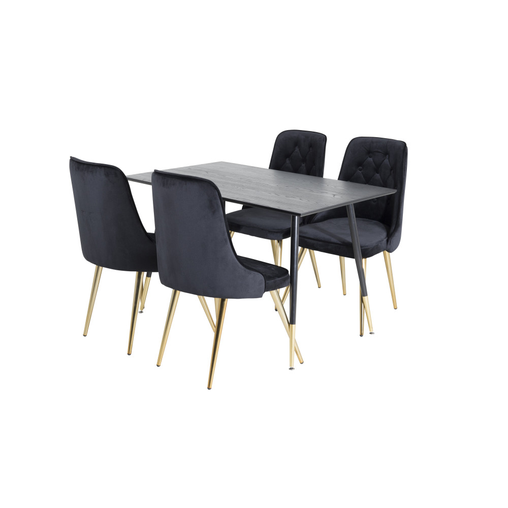 Produktbild för Dipp Matbord med Velvet Deluxe Stolarna