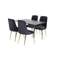 Produktbild för Dipp Matbord med Velvet Deluxe Stolarna