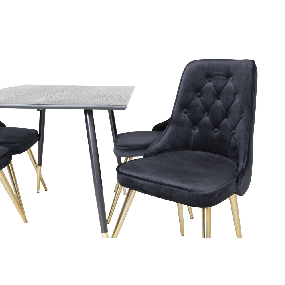 Produktbild för Dipp Matbord med Velvet Deluxe Stolarna