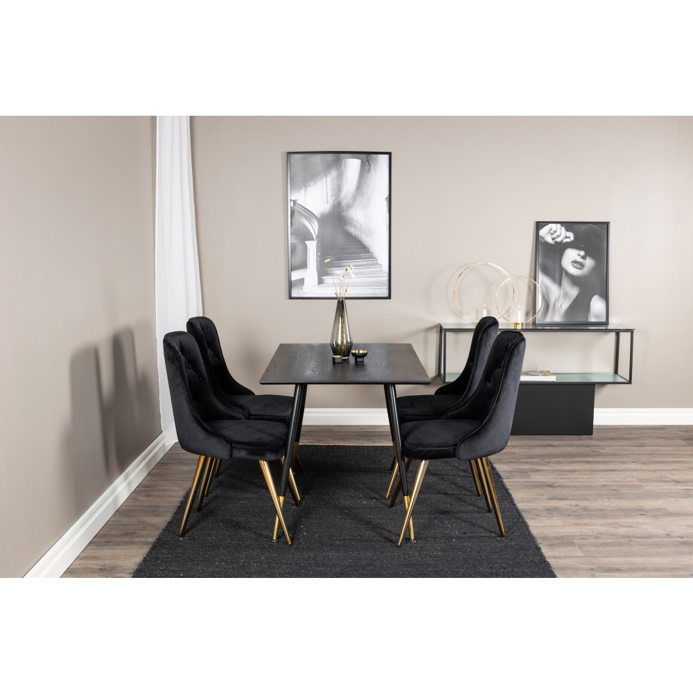 Produktbild för Dipp Matbord med Velvet Deluxe Stolarna