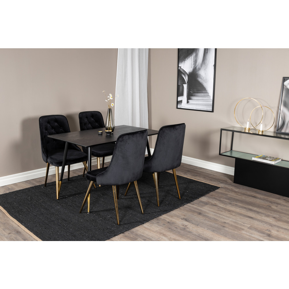 Produktbild för Dipp Matbord med Velvet Deluxe Stolarna