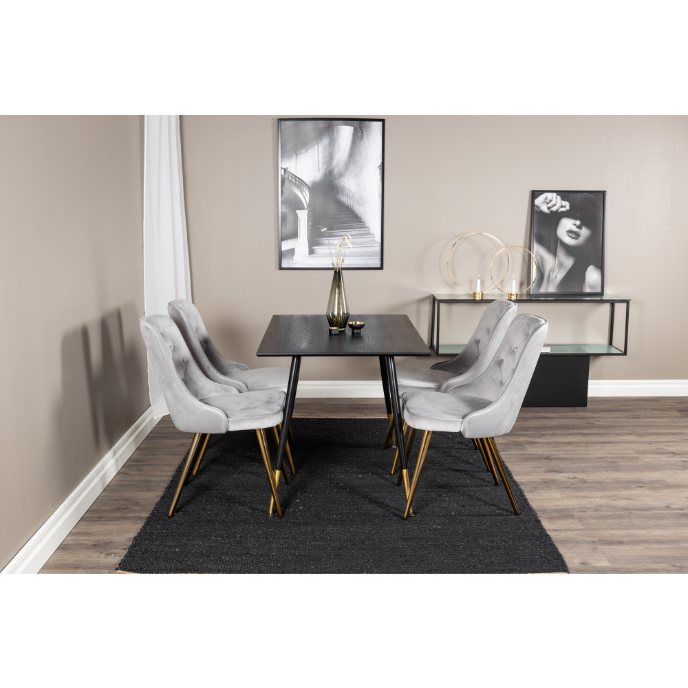 Produktbild för Dipp Matbord med Velvet Deluxe Stolarna