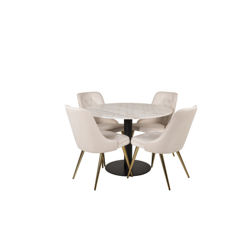 Venture Home Estelle Matbord med Velvet Deluxe Stolarna