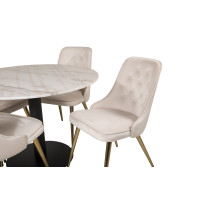 Produktbild för Estelle Matbord med Velvet Deluxe Stolarna