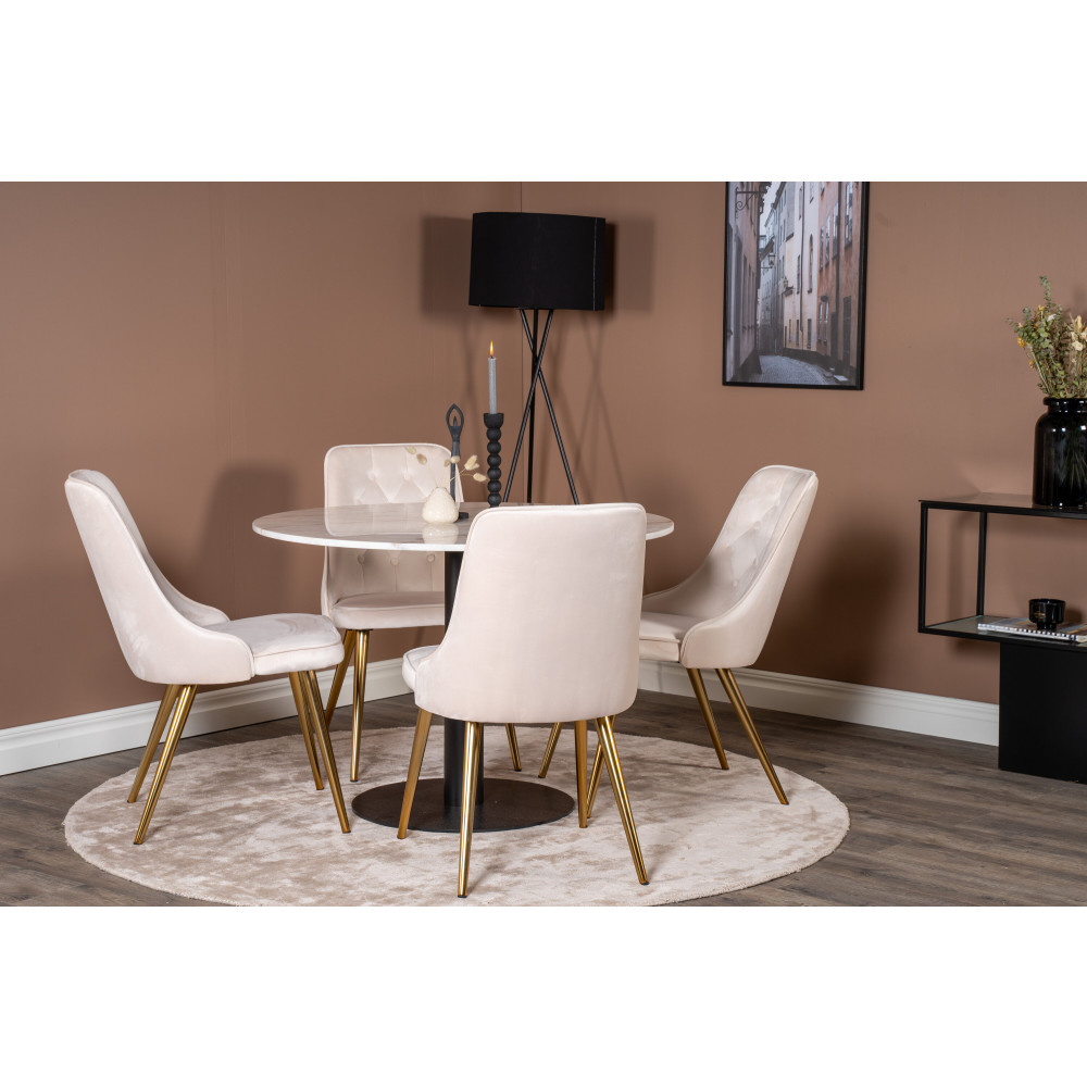 Produktbild för Estelle Matbord med Velvet Deluxe Stolarna